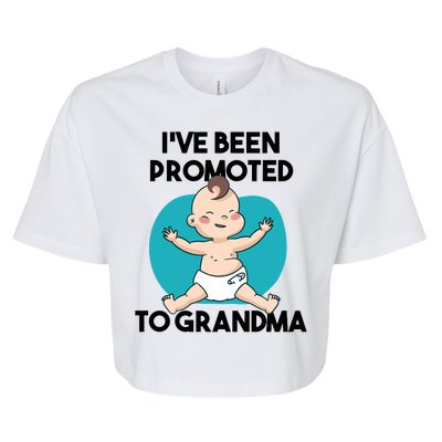 I've Been Promoted To Grandma Bella+Canvas Jersey Crop Tee