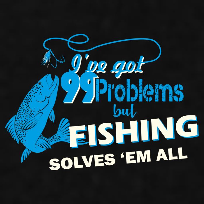 I've Got 99 Problem but Fishing Solves Them All Ladies PosiCharge Tri-Blend Wicking Tank