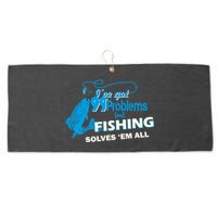 I've Got 99 Problem but Fishing Solves Them All Large Microfiber Waffle Golf Towel
