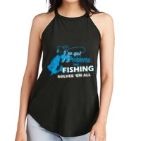I've Got 99 Problem but Fishing Solves Them All Women's Perfect Tri Rocker Tank