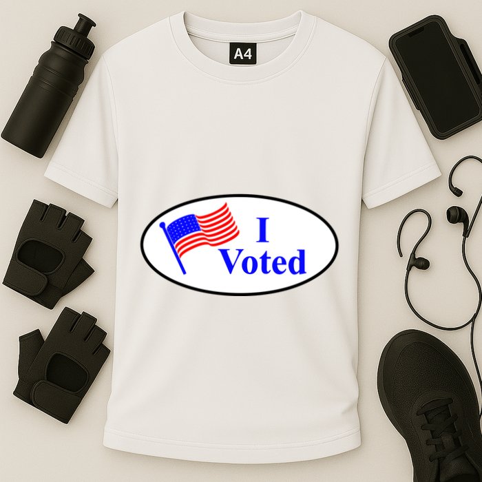 I Voted Election Voting Graphic Cooling Performance Crew T-Shirt