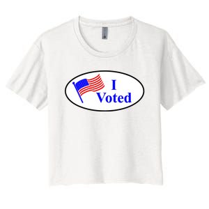 I Voted Election Voting Graphic Women's Crop Top Tee