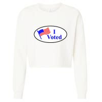 I Voted Election Voting Graphic Cropped Pullover Crew