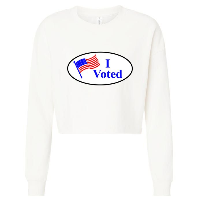 I Voted Election Voting Graphic Cropped Pullover Crew