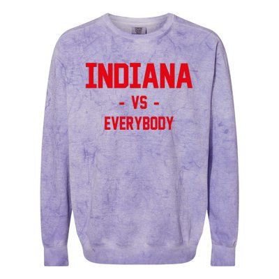 Indiana Vs Everybody (Red) Colorblast Crewneck Sweatshirt