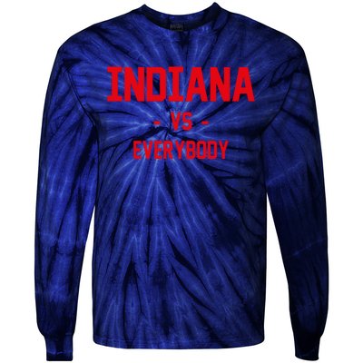 Indiana Vs Everybody (Red) Tie-Dye Long Sleeve Shirt