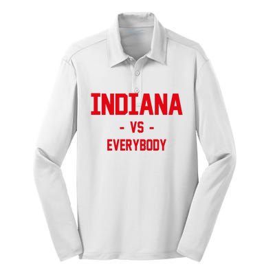 Indiana Vs Everybody (Red) Silk Touch Performance Long Sleeve Polo