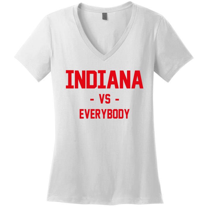 Indiana Vs Everybody (Red) Women's V-Neck T-Shirt