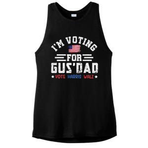 IM Voting For Gus Dad Vote Harris Walz 2024 Ladies PosiCharge Tri-Blend Wicking Tank