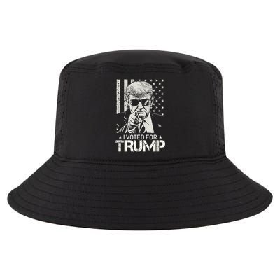 I Voted For Trump USA Flag Patriots Vintage Retro Cool Comfort Performance Bucket Hat