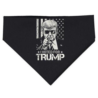 I Voted For Trump USA Flag Patriots Vintage Retro USA-Made Doggie Bandana