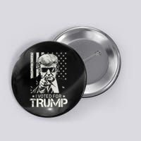 I Voted For Trump USA Flag Patriots Vintage Retro Button