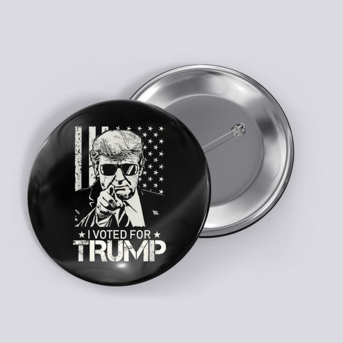 I Voted For Trump USA Flag Patriots Vintage Retro Button