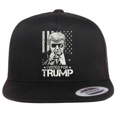 I Voted For Trump USA Flag Patriots Vintage Retro Flatbill Hat
