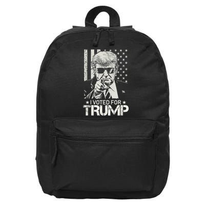 I Voted For Trump USA Flag Patriots Vintage Retro 16 in Basic Backpack