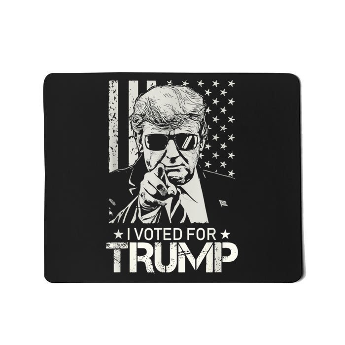 I Voted For Trump USA Flag Patriots Vintage Retro Mousepad