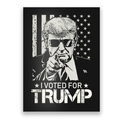 I Voted For Trump USA Flag Patriots Vintage Retro Poster