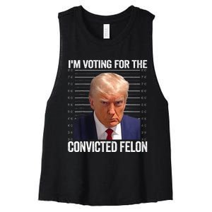 IM Voting For The Convicted Felon Funny Pro 2024 Women's Racerback Cropped Tank