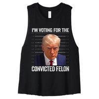 IM Voting For The Convicted Felon Funny Pro 2024 Women's Racerback Cropped Tank