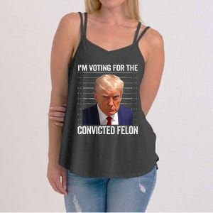 IM Voting For The Convicted Felon Funny Pro 2024 Women's Strappy Tank