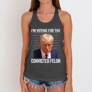 IM Voting For The Convicted Felon Funny Pro 2024 Women's Knotted Racerback Tank