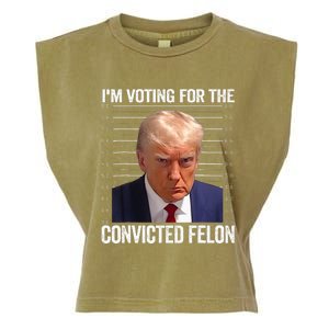 IM Voting For The Convicted Felon Funny Pro 2024 Garment-Dyed Women's Muscle Tee