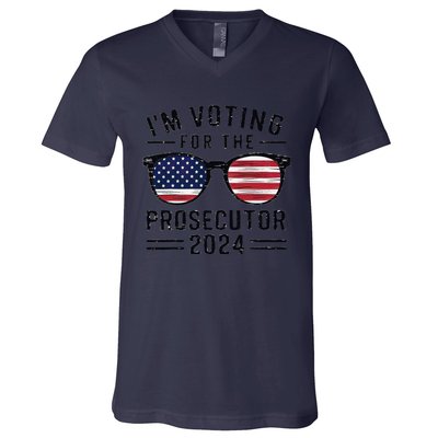 I´M Voting For The Prosecutor 2024 Democrat Liberal Election V-Neck T-Shirt