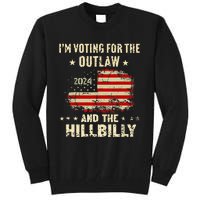 IM Voting For The Outlaw And The Hillbilly 2024 Us Flag Gift Tall Sweatshirt