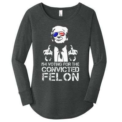 IM Voting For The Convicted Felon Funny Pro Trump 2024 Women's Perfect Tri Tunic Long Sleeve Shirt