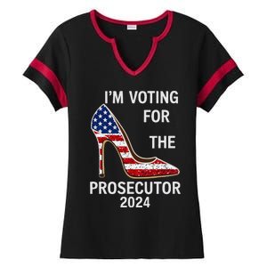 I’M Voting For The Prosecutor High Heel Stilettos Us Flag Ladies Halftime Notch Neck Tee