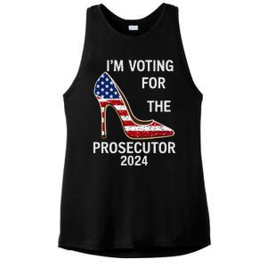 I’M Voting For The Prosecutor High Heel Stilettos Us Flag Ladies PosiCharge Tri-Blend Wicking Tank