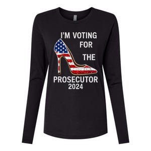 I’M Voting For The Prosecutor High Heel Stilettos Us Flag Womens Cotton Relaxed Long Sleeve T-Shirt