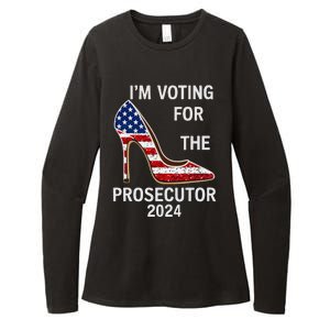 I’M Voting For The Prosecutor High Heel Stilettos Us Flag Womens CVC Long Sleeve Shirt