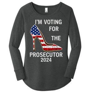 I’M Voting For The Prosecutor High Heel Stilettos Us Flag Women's Perfect Tri Tunic Long Sleeve Shirt