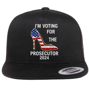 I’M Voting For The Prosecutor High Heel Stilettos Us Flag Flat Bill Trucker Hat