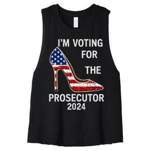 I’M Voting For The Prosecutor High Heel Stilettos Us Flag Women's Racerback Cropped Tank