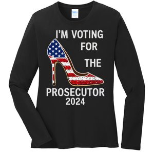 I’M Voting For The Prosecutor High Heel Stilettos Us Flag Ladies Long Sleeve Shirt