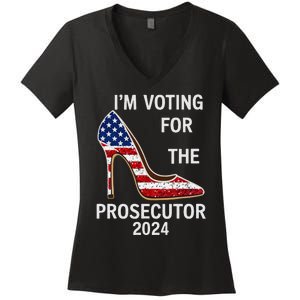 I’M Voting For The Prosecutor High Heel Stilettos Us Flag Women's V-Neck T-Shirt