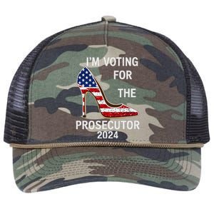 I’M Voting For The Prosecutor High Heel Stilettos Us Flag Retro Rope Trucker Hat Cap