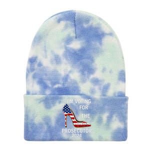 I’M Voting For The Prosecutor High Heel Stilettos Us Flag Tie Dye 12in Knit Beanie