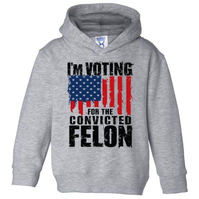 IM Voting For The Convicted Felon Funny Pro Trump 2024 Toddler Hoodie