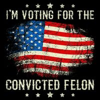 IM Voting For The Convicted Felon Funny Retro American Flag Drawstring Bag
