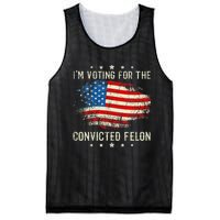 IM Voting For The Convicted Felon Funny Retro American Flag Mesh Reversible Basketball Jersey Tank