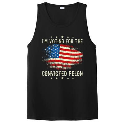 IM Voting For The Convicted Felon Funny Retro American Flag PosiCharge Competitor Tank