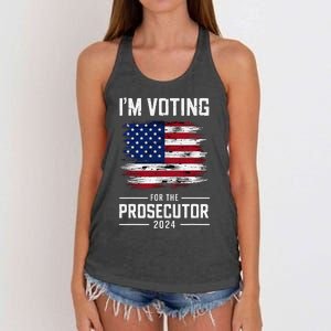 I´M Voting For The Prosecutor 2024 Democrat Liberal Election Women's Knotted Racerback Tank