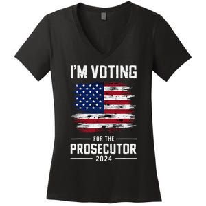 I´M Voting For The Prosecutor 2024 Democrat Liberal Election Women's V-Neck T-Shirt