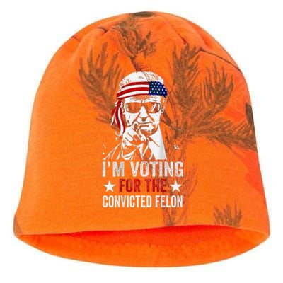 IM Voting For The Convicted Felon Kati - Camo Knit Beanie