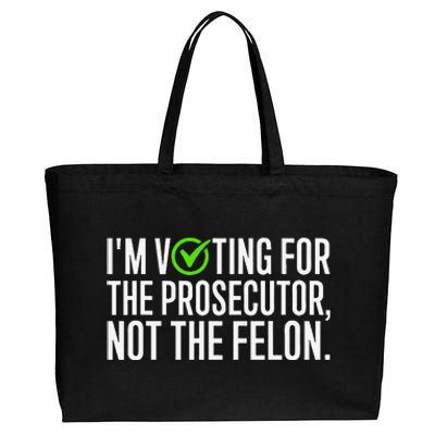 IM Voting For The Prosecutor Not The Felon Design Cotton Canvas Jumbo Tote