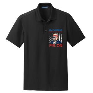 IM Voting For The Convicted Fellon 2024 Us Flag Pro Trump Dry Zone Grid Polo