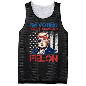 IM Voting For The Convicted Fellon 2024 Us Flag Pro Trump Mesh Reversible Basketball Jersey Tank